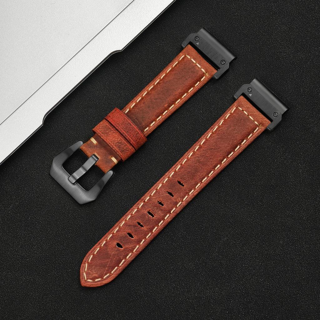 Quickfit 26mm 22mm Strap for Garmin Epix Pro 51mm 47mm Tactix 8 7 Pro Fenix 8 7 7X Enduro3 Genuine Leather Watchband Accessories