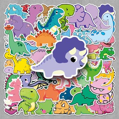 50 Cute Dinosaur & Animal Waterproof Stickers for Journals, Water Bottles, Luggage