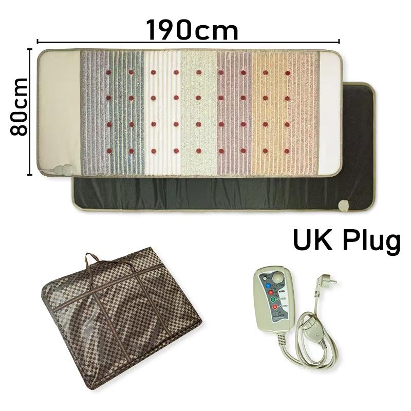 

80×190см Массажный коврик с дальним инфракрасным излучением, ПЭМП, магнитный, биокристаллический, для естественной энергии чакр, подушка для массажа, технология фотонов и длинных волн UK-Plug