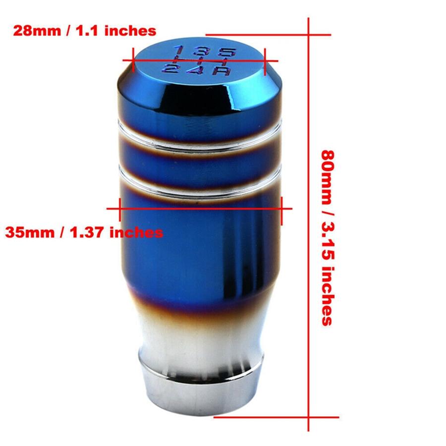 Universal 5 Speed Manual Car Gear Lever Stick Shift Knob Shifter with Adapters