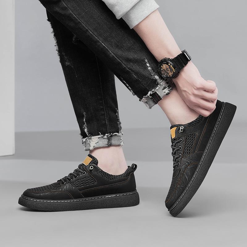 Summer 2024 Mesh Shoes Men Sneakers Breathable Light Men's Casual Shoes Lace-Up Walking Footwear Men's Comfortable Board Shoes