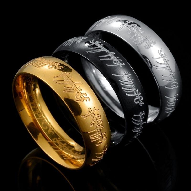Módní 3D řezba Pán prstenů Pán prstenů Luxusní titanový ocelový prsten pro páry