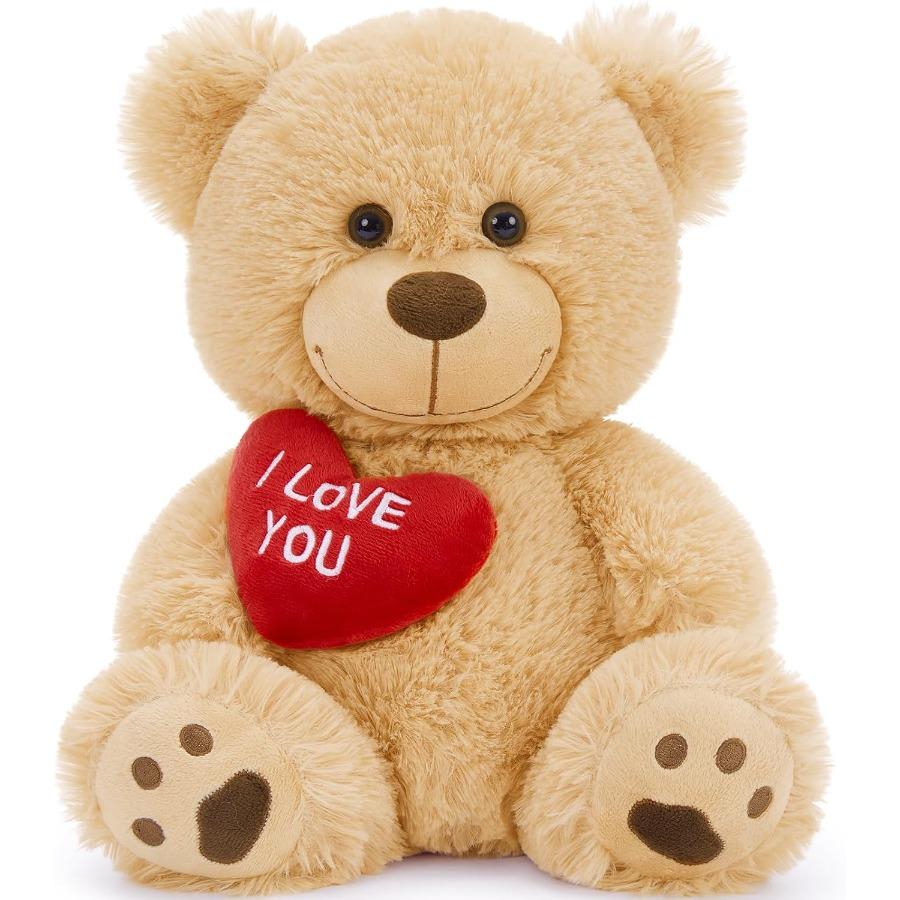 

12 Adorable Brown Teddy Bear Stuffed Animal featuring Heart Gentle Plushie Toy designed for Valentine s Present to Girlfriend or Kid United States