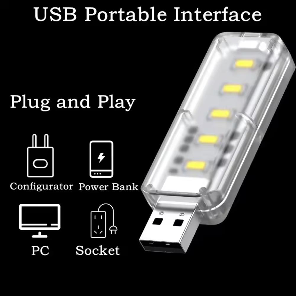 10 LED Touch Dimming USB Night Light 5V Portable 3000K/6500K For Bedroom Study PC Laptop Mobile Power Bank Plug In Lighting