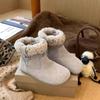 [Fan Jieya] Retro Short Boots Women's 2025 Winter New Lamb Wool Flat-bottomed Casual Versatile Warm Snow Boots