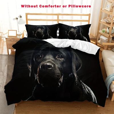 Labrador Hund Bettbezug Set 3D Digitaldruck Bettwäsche Set Dreiteilig Schlafzimmer Dekoration