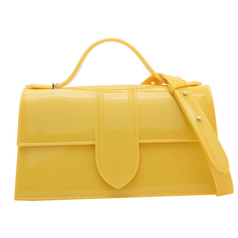 225 summer new solid color jelly bag simple portable shoulder oblique span women's bag underarm mail carrier versatile small bag