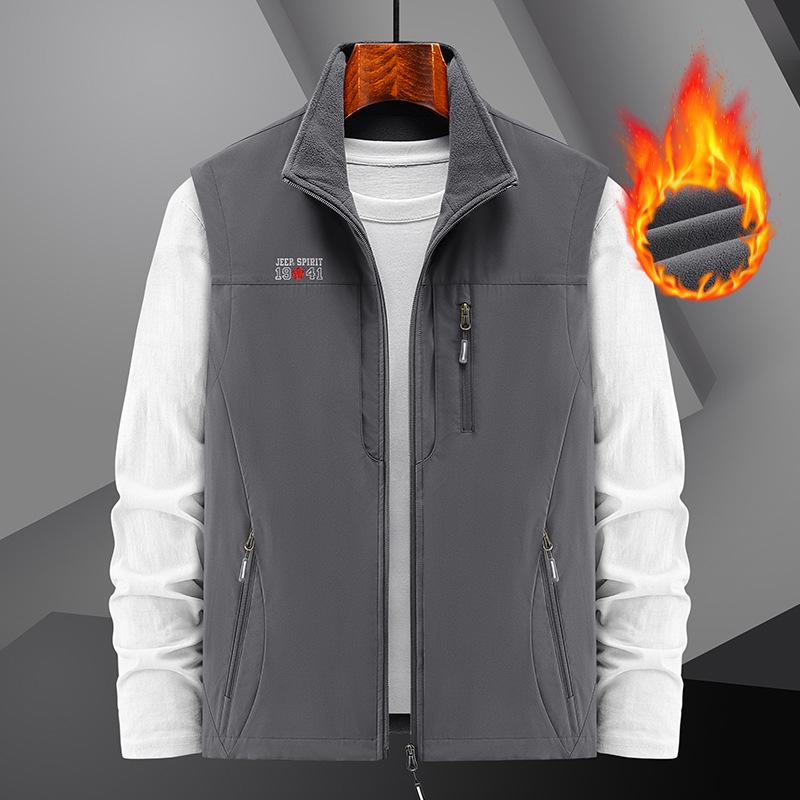 2024 Men's Double-Sided Fleece Vest - Autumn/Winter Thickened Outdoor Casual Wear