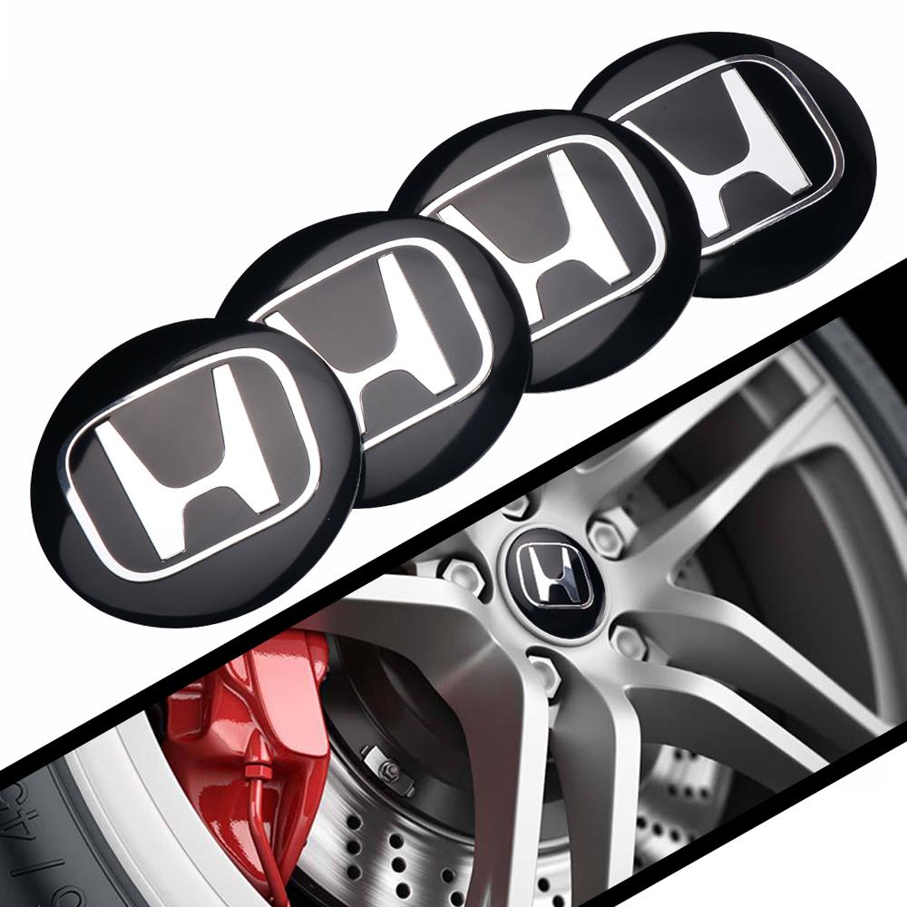 4PCS 56mm Car Wheel Center Cap Metal Badge Sticker For Honda Accord Civic FIT Insight CRV Jazz HRV CRZ CRX City Vezel Pilot