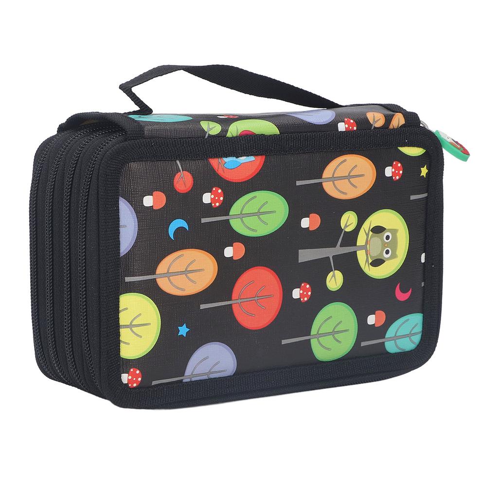 Färgpennfodral Pennhållare med dragkedja Stor kapacitet Pennfodral Vikbar Färgpennväska Tecknad