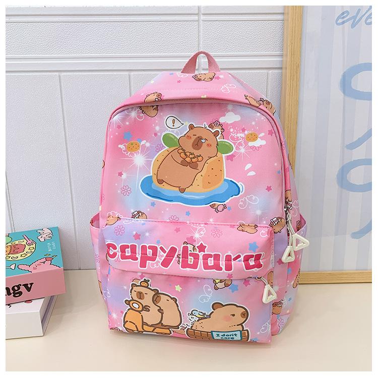 School Bag New School Bag Kapibara Cute Cartoon Bag Casual Snack Backpack