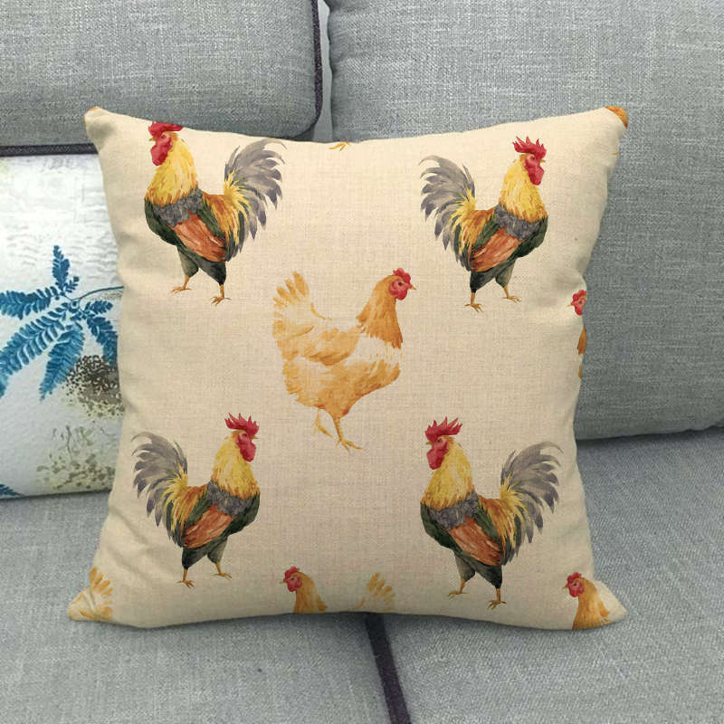 Geflügel (Hahn) Serie Im Landhausstil Digitaldruck Kurzflor Kissenbezüge für Sofa Büro Kissenbezug Haushaltswaren