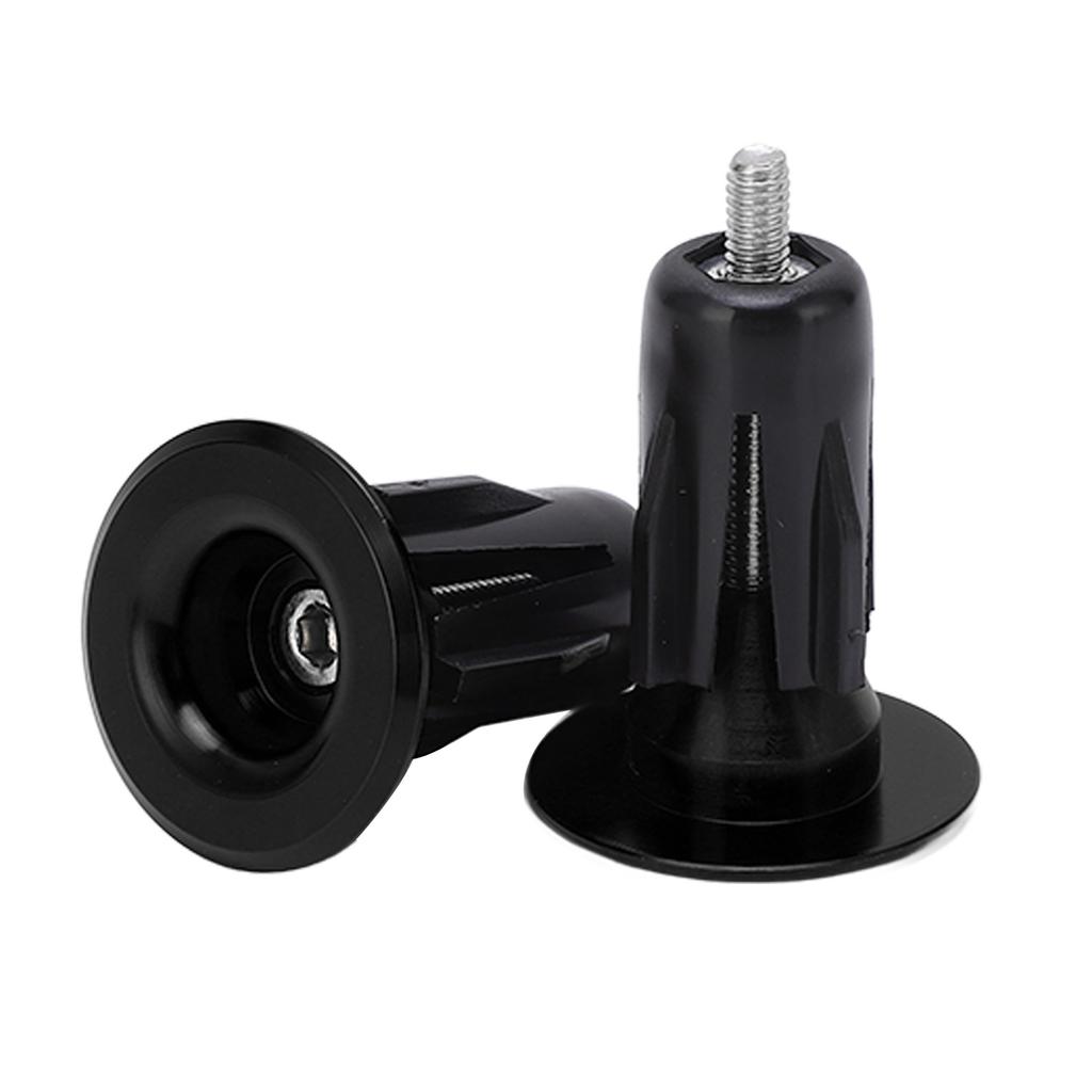 2pcs Bicycle Handlebar Plugs Aluminum Alloy Wearable Universal Mountain Bike Grip End PlugsBlack