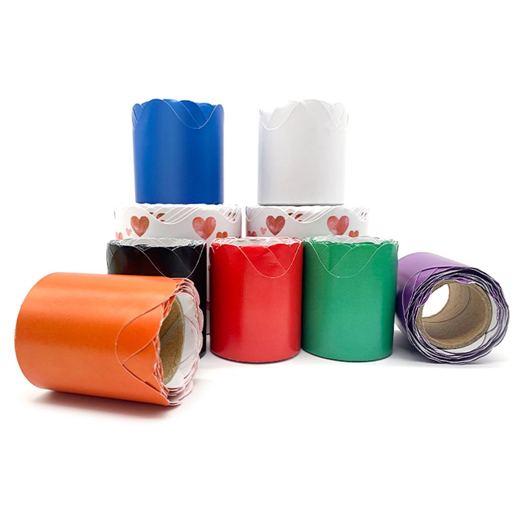 Durable Paper Border Trim Colorful Scalloped Border Trim Classroom Decoration