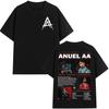 Rapper Anuel AA Real Hasta La Muerte Tour 2026 Summer New Album TShirt Hip Hop Gothic TShirt Short Sleeve TShirt