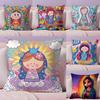 Virgin Mary Art Cushion Cover Plush Fabric Soft DoubleSided Printed Sofa Warm Winter Home Gift Pillow Cover