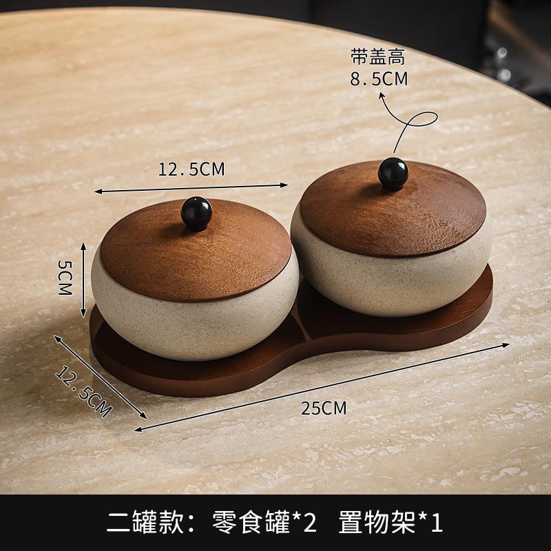 

Ceramic Seasoning Jar Seasoning Storage Chinese-style Retro Dried Fruit Tank Household Snack Jars with Lid for Storage 6-tier