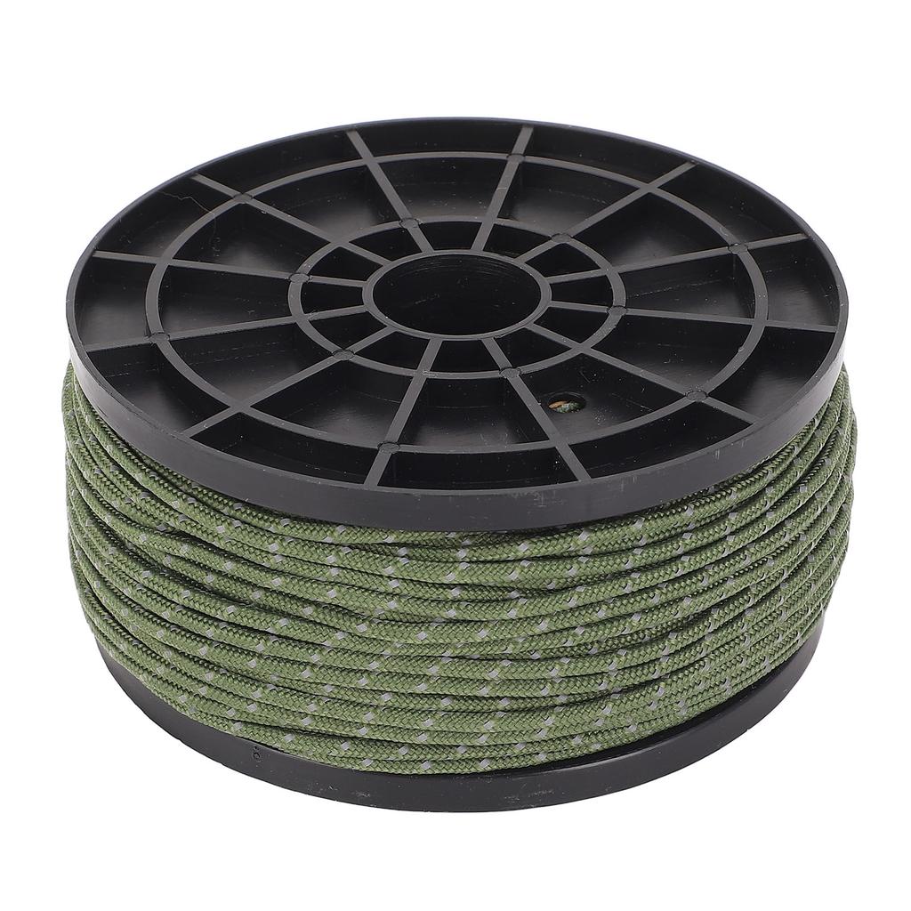 Reflective Paracord Rope 164FT PP 2.5mm Thin Windproof Portable Tent Rope Parachute Cord for Outdoor Camping Hiking OD