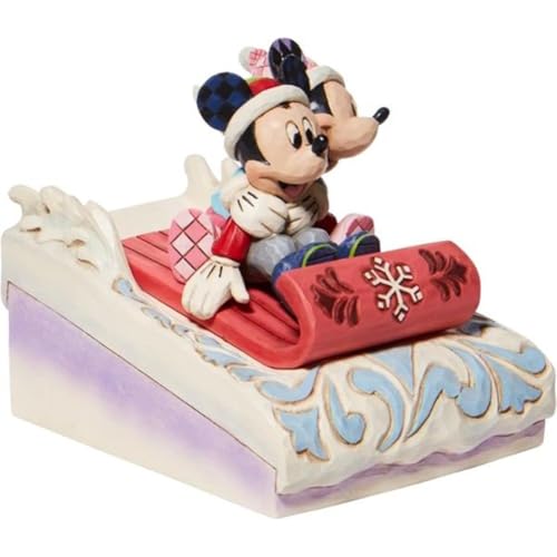 Enesco Statue/Figure "Disney Traditions" Mickey & Minnie Sleigh, Size: 12.5 X 9.5 X 11cm (DTR6008972)