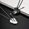 Fashion Punk Guitar Pick Pendant Necklace for Men Stainless Steel Guitar Charm Necklace Rock Hip-hop Jewelry Gift