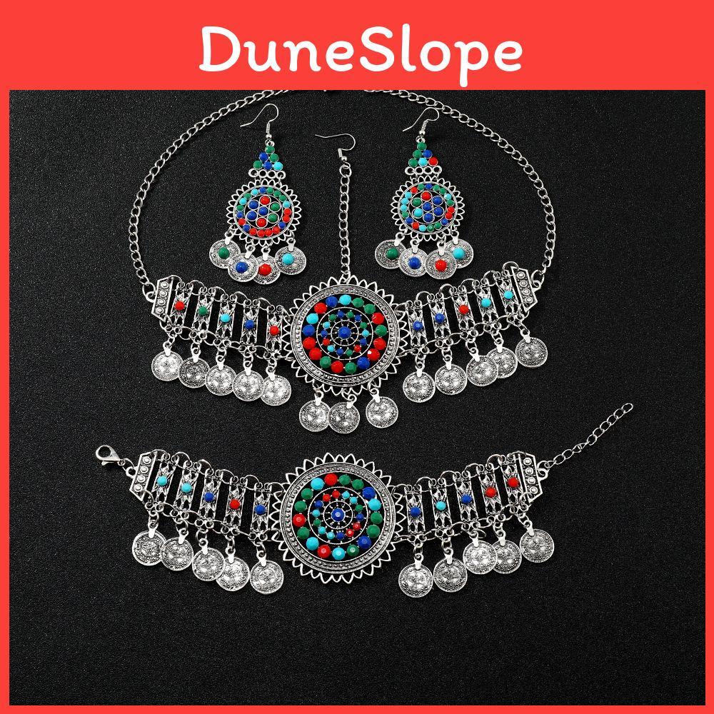 Fashionable Simulated Turquoise Decor Multi Layer Chain Design Women Headwear For Travel Souvenirs