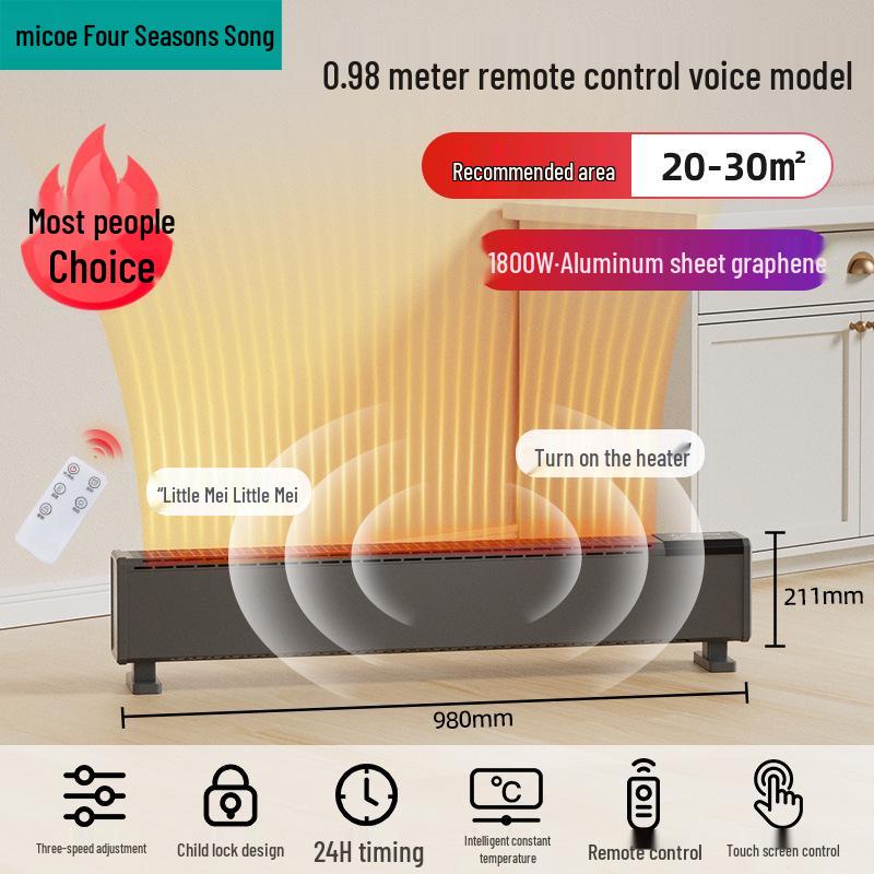 Graphene Skirting Board Heater: Energy-Saving Winter Floor Blower 2025