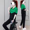 Sportswear Casual Suit Women's Summer Running Wear Fashionable Loose Slim Large Size Stand Collar Two-piece Set