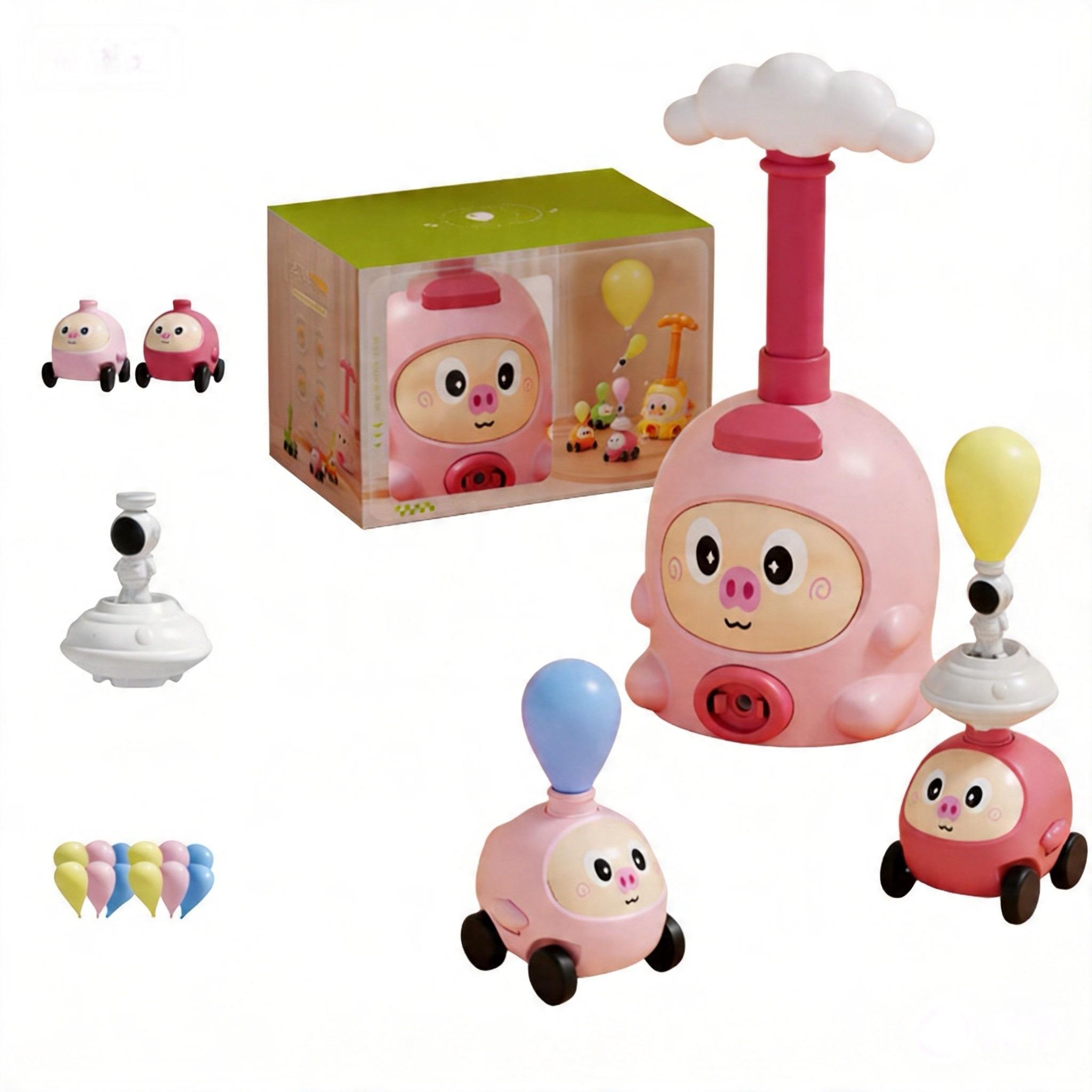 

Children s Air-Powered Balloon Car Toy Educational STEM Physics Experiment Kit Includes Balloon Powered Vehicle Model for Kids One Size розовый
