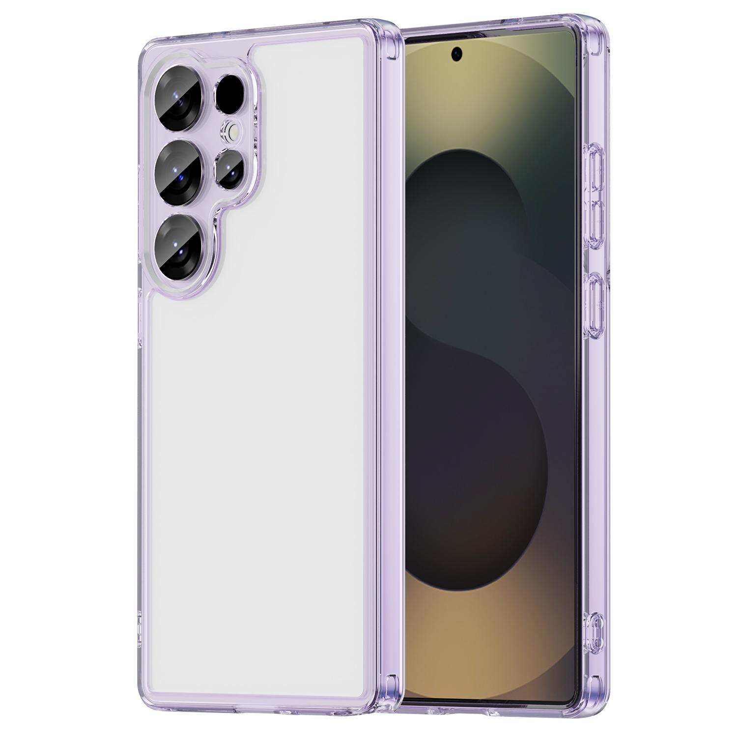 

For Samsung Galaxy S25 Ultra Case TPU+Acrylic Phone Back Cover Anti Yellowing Purple