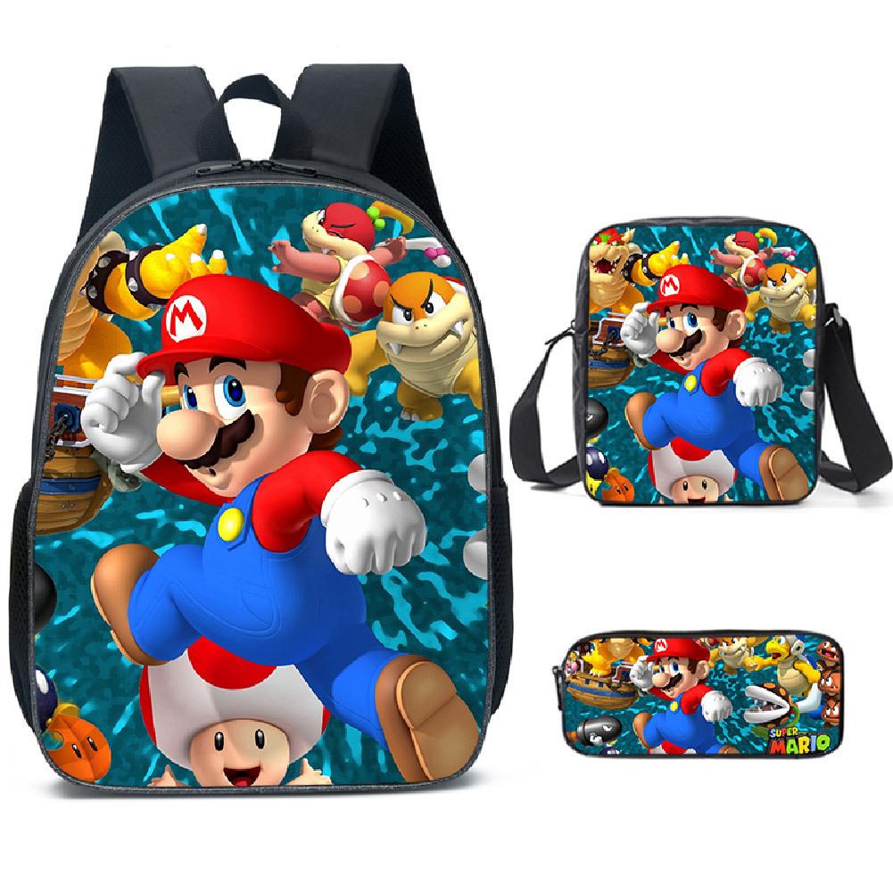 Cartoon Backpack, Primary And Secondary School Students Three-Piece Set, School Bag, Backpack, Shoulder Bag, Pencil Case.