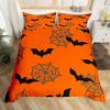 Spooky Dark Bats Duvet Cover Halloween Decoration Glitter Stars Moon Galaxy Bedding Set Cartoon Bat Gothic Comforter Cover Queen