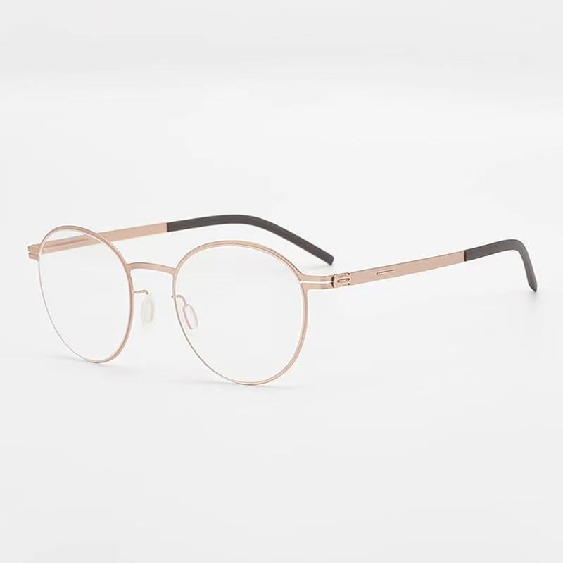 

Germany Brand Round Screwless Glasses Frames Handmade Men Women Ultralight Eyeglasses Tona Titanium Ultralight Spectacles Frames розового золота