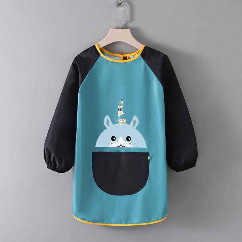 Children's Waterproof Art Smock with Logo - Reversible Apron for Painting and Eating  