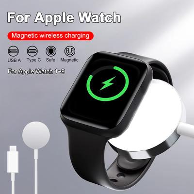 Magnetic Wireless USB A Fast Charger For  Watch Series 10 9 8 7 SE USB Type C Quick Charging Cable For iWatch Ultra Series