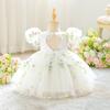 Girls Puff Sleeve Fairy Flower Princess Dress - Wedding & Formal Performance Wear