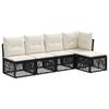 Garden Sofa Set 5 Pcs Black Poly Rattan