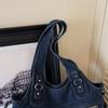 Bolsa tote de brim lavado de grande capacidade bolsa de ombro feminina