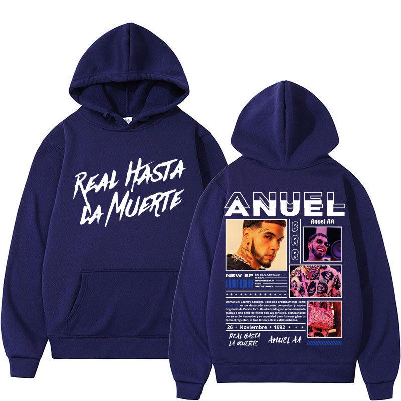 Rapper Anuel AA Real Hasta La Muerte Hoodies Men