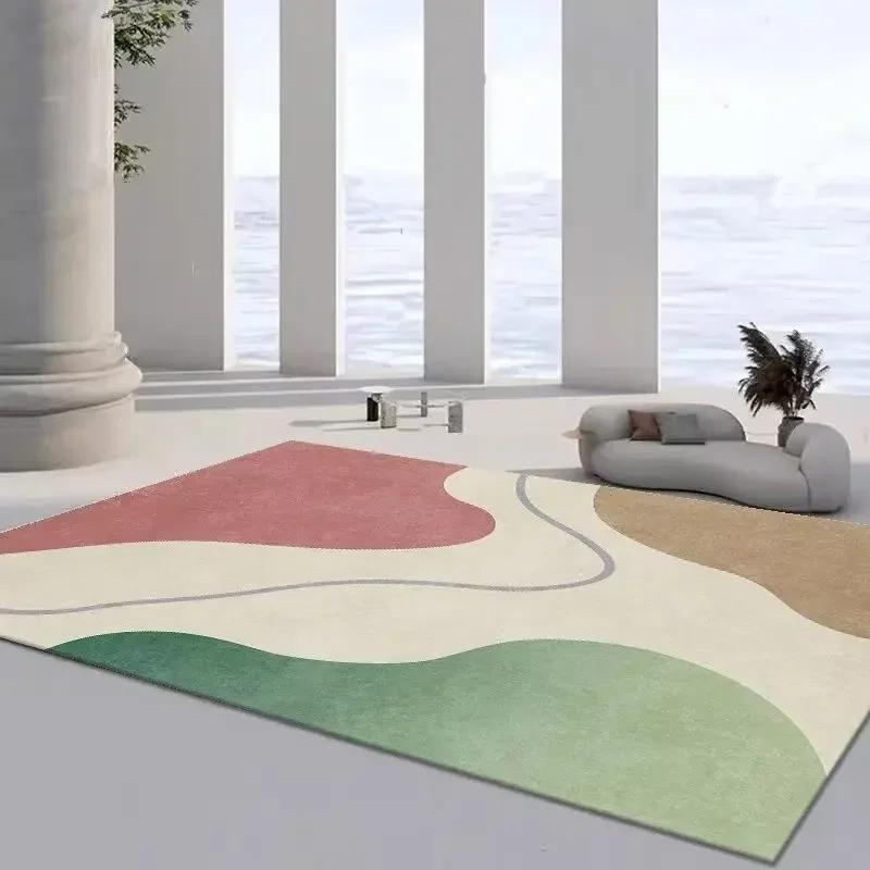 Japanese Minimalist Carpet for Living Room Green 200x300 Large Area Rugs Decor Bedroom Soft Elastic Outdoor Floor Mats Washabl