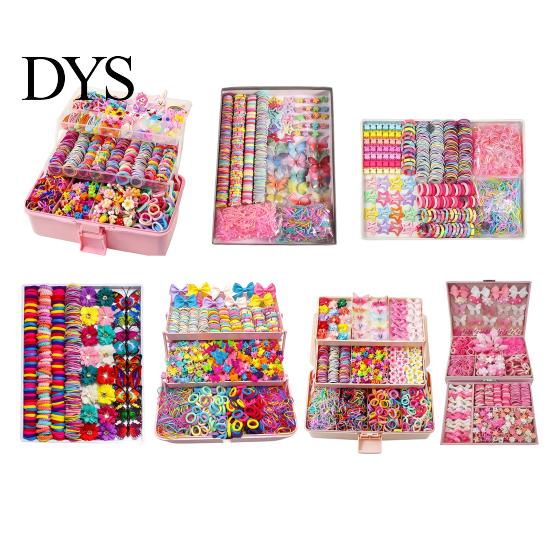 Comfortable Hair Ties for Thick Colorful Elastic Bands Clips Mini Claw Rubber Multiuse Accessories Kit with Box Girls Teens Children, Daily
