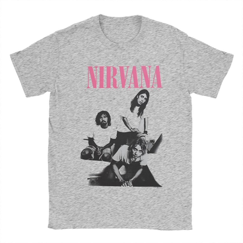 Unisexs TShirt Nirvana Rock Band TShirts Harajuku Kurt Cobain Beach Tees Y2K Retro Cotton Tops Plus Size 6XL