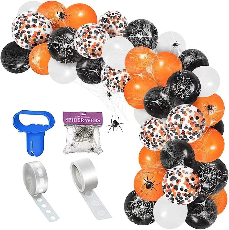 Halloween Balloon Arch Set Halloween Balloon Party Background Decoration Aluminum Film Latex Balloon Set