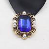 Exquisite 5-piece 24 * 30MM glass rhinestone alloy flower plate buckle pearl embellishment handmade DIY accessory material