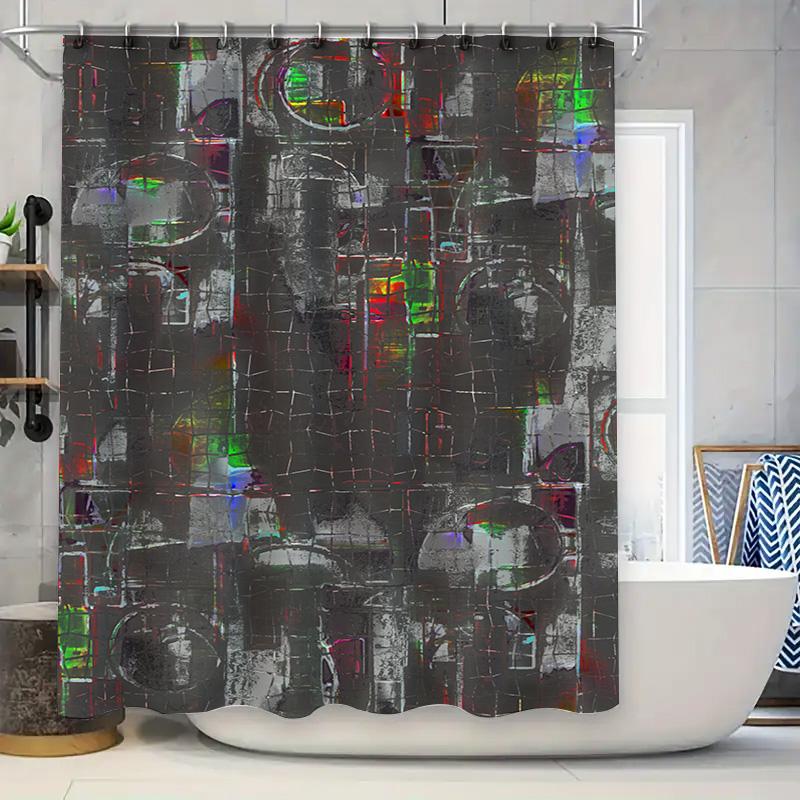 

Luxury Colorful Pattern Shower Curtain Waterproof Bath Decoration Solid Home Decor Custom Size Modern Design Bathroom Accessorie W60H190(CM)-1 Pcs
