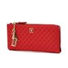 Daks Carteira Dobrável Fina de Couro com Logo DD Vermelho Dcwa6e538r2