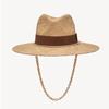 Chain Strap Straw Fedora Hat  Embellished Beach Hats with Chain For Women Straw Woven Sun Hats Summer Holidaty Panama Hat