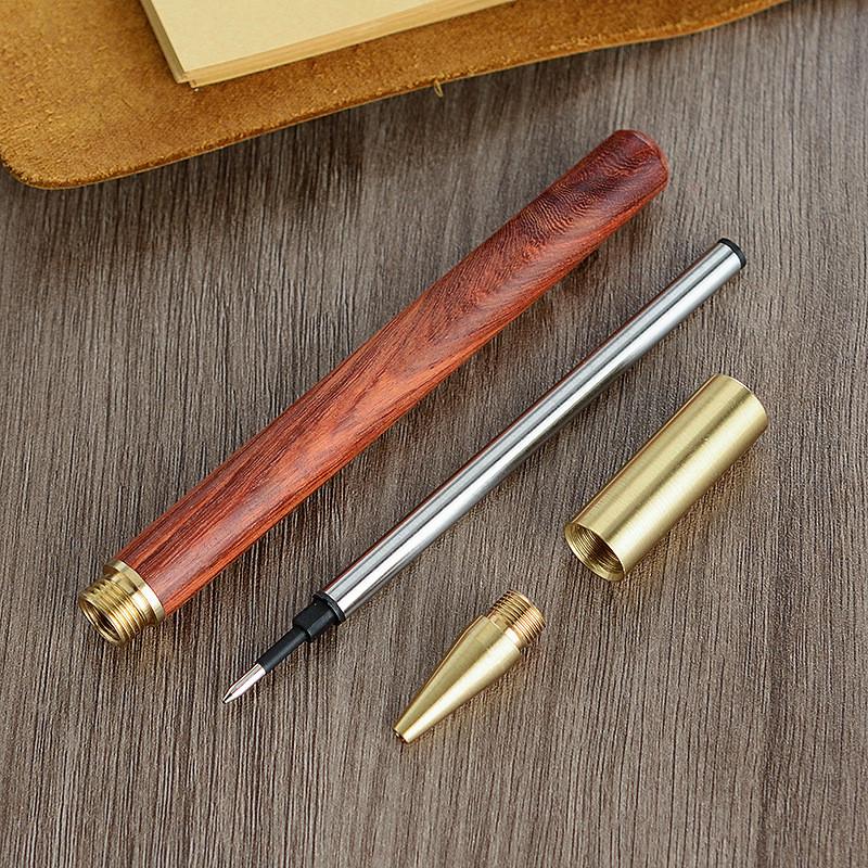 0,5mm Dřevěné Měděné Kovové Gelové Pero High-end Business Kancelář Podpis Černé Inkoustové Pero Školní Papírnictví Dárek