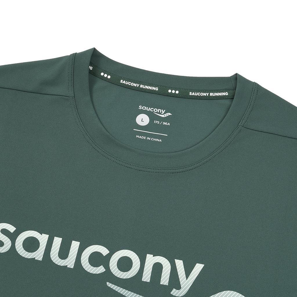 SAUCONY Running Training Series Round Neck Fashion Soft Versatile Short Sleeve T-Shirt Unisex Tops Peacock-Green SA2259ST03T-GE171