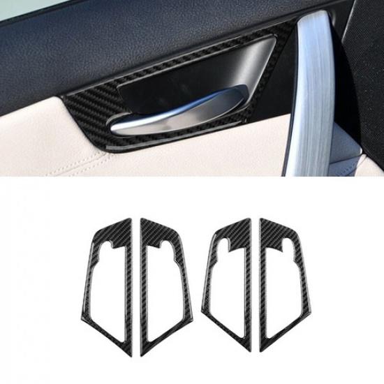 For BMW X3 E83 2004-2010 Carbon Fiber Interior Door Handle Bowl Panel Cover 4x