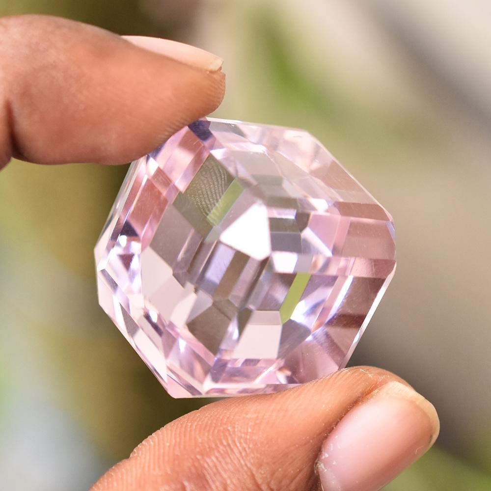 NATURAL Pink Topaz 142 Ct Cube Shape CERTIFIED Loose Gemstone For Home Decor